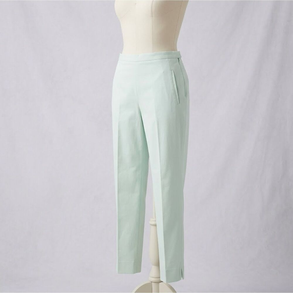 Weekend MaxMara Mint Green Trousers Made in Italy Cotton Stretch Pants Size 6
